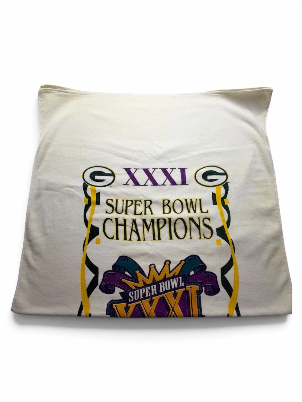 Vintage 1997 Green Bay Packers Super Bowl XXXI Champions Towel NFL 35x60